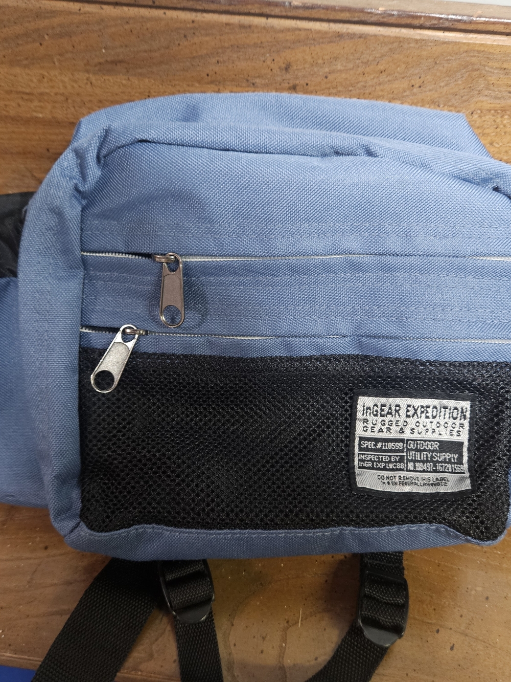 Blue Adjustable Fanny Pack With Water Bottle Holders Hiking Fishing Outdoor Bag